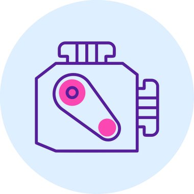 Araba Motoru Web simgesi, vektör illüstrasyonu