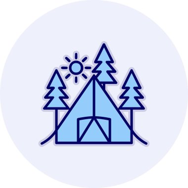 Kamp web simgesi vektör illüstrasyonu