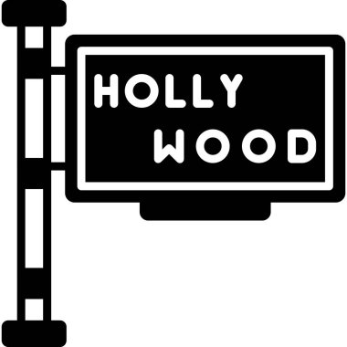Hollywood simgesi web simgesi, vektör illüstrasyonu