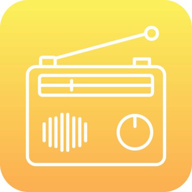 Radyo. Web simgesi basit illüstrasyon 