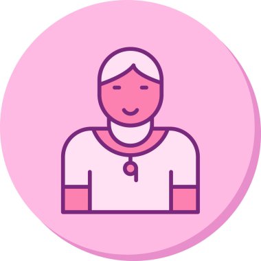 Jimnastik eğitmeni web simgesi, vektör illüstrasyonu