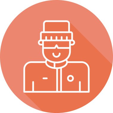 Kayakçı avatar simgesi. vektör illüstrasyonu        