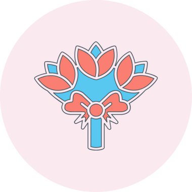 Çiçek buketi. Web simgesi basit illüstrasyon