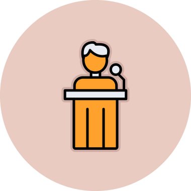 Siyaset ikonu. Web için basit bir konferans vektör simgesi çizimi