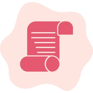 Kağıt parşömen. Web simgesi basit illüstrasyon                