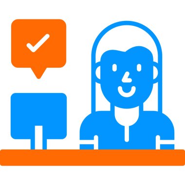 kadın web simgesi basit illüstrasyon 