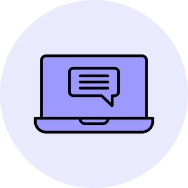 Çevrimiçi İletişim simgesi vektör illüstrasyonu