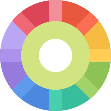 Renk Çemberi web simgesi, vektör illüstrasyonu