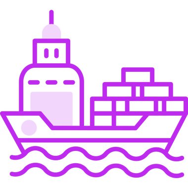 kargo gemisi. Web simgesi basit illüstrasyon