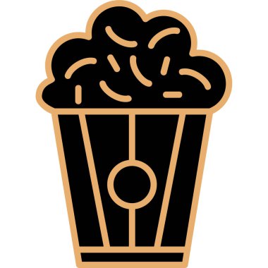 Patlamış mısır. Web simgesi basit illüstrasyon                                  