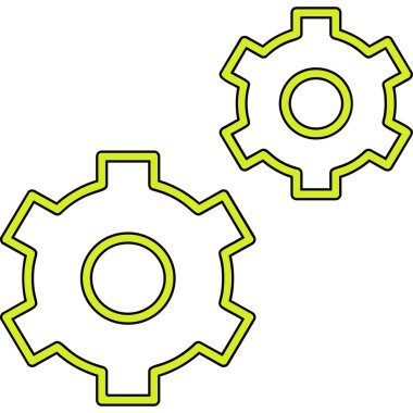 Vitesli ayar simgesi, vektör illüstrasyonu basit tasarım