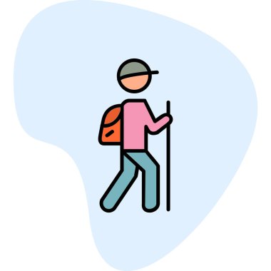 Yürüyüş man web simgesi vektör illüstrasyonu 