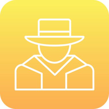 Şapkalı adam. Web simgesi basit illüstrasyon