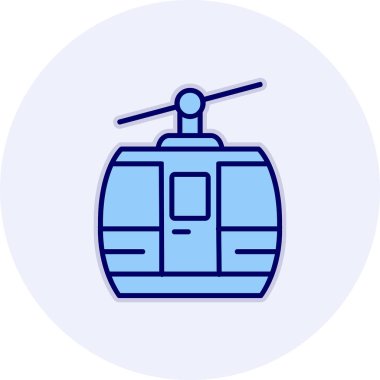 Kablo araba simgesi, vektör illüstrasyonu 