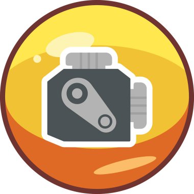 Araba Motoru Web simgesi, vektör illüstrasyonu