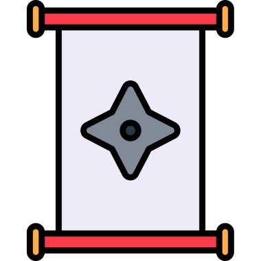  Eski parşömen simgesi, vektör illüstrasyonu basit tasarım