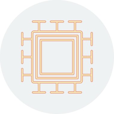  Mikroçip. Web simgesi basit illüstrasyon