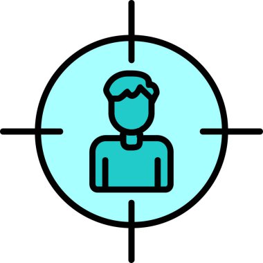 İnsan hedef simgesi, vektör illüstrasyonu basit tasarım