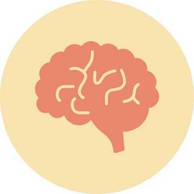 Beyin. Web simgesi basit illüstrasyon 