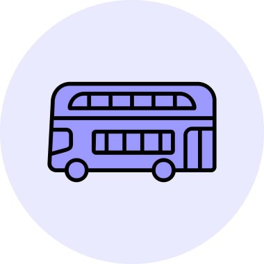 Çift katlı otobüs. Web simgesi basit illüstrasyon