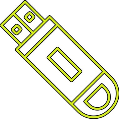 Flash disk simgesi, vektör illüstrasyon tasarımı