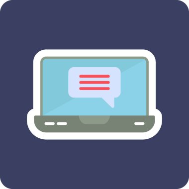 Çevrimiçi İletişim simgesi vektör illüstrasyonu