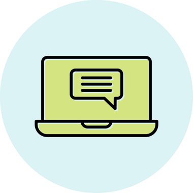 Çevrimiçi İletişim simgesi vektör illüstrasyonu