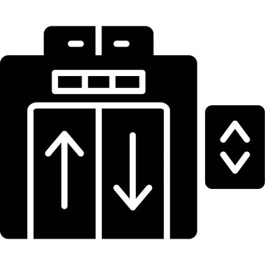 Asansör web simgesi, vektör illüstrasyonu