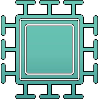  Mikroçip. Web simgesi basit illüstrasyon