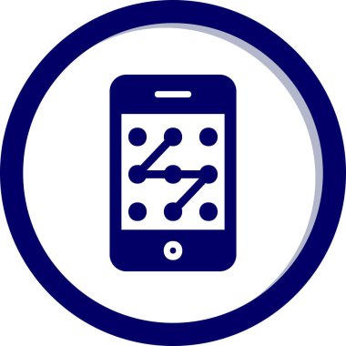 Mobil Desen Kilit simgesi, vektör illüstrasyonu