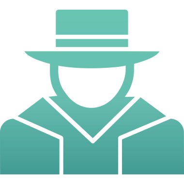 Şapkalı adam. Web simgesi basit illüstrasyon