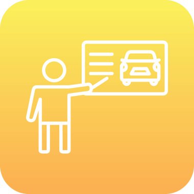 Otomatik eğitmen web simgesi, vektör illüstrasyonu