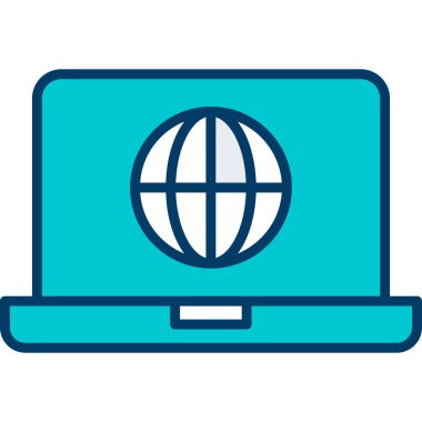 dizüstü bilgisayar simgesi, vektör illüstrasyonu basit tasarım