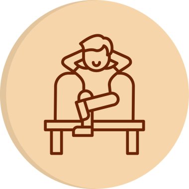 Sandalyede oturan adam, uygun simge 