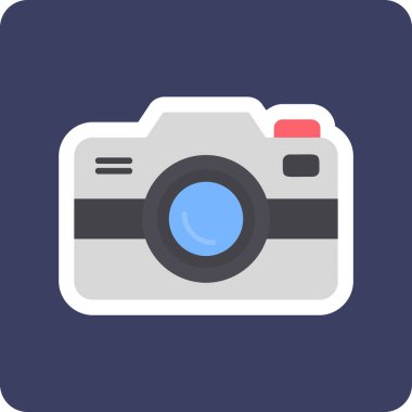 Fotoğraf makinesi simgesi, vektör illüstrasyonu. düz tasarım biçimi              