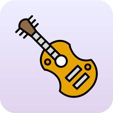 Gitar web simgesi, vektör çizim 