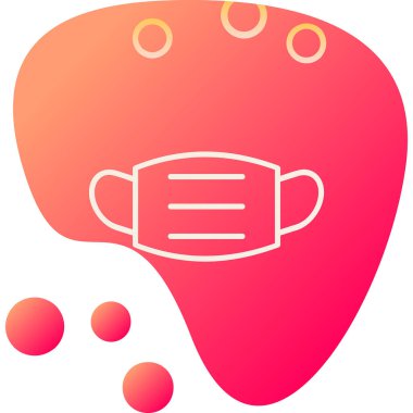 Tıbbi maske ikonu, düz stil. vektör illüstrasyonu 