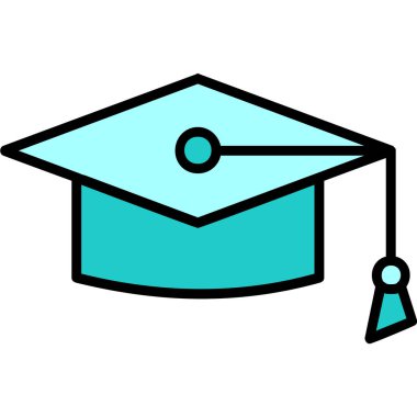 Mortarboard web simgesi basit illüstrasyon