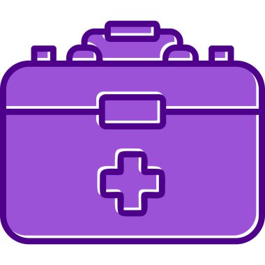 İlk Yardım Kit web simgesi, vektör illüstrasyonu 