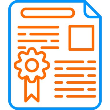 Lisans sertifikası simgesi, vektör illüstrasyonu basit tasarım