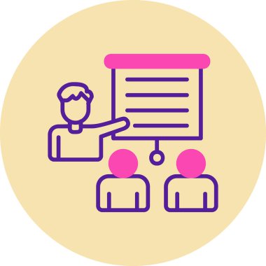 izleyici sunum simgesi vektör illüstrasyonu