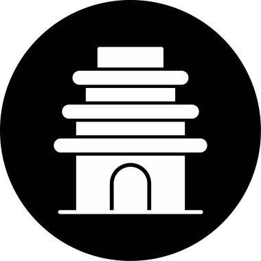 Tapınak binası Web simgesi basit illüstrasyon