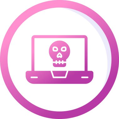 Laptop vektör çiziminde ölü kafatası simgesi
