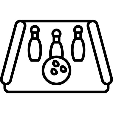 Bowling lobutları ve top ikonu, vektör illüstrasyonu