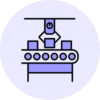 Üretim süreci simgesi, vektör illüstrasyonu basit tasarım