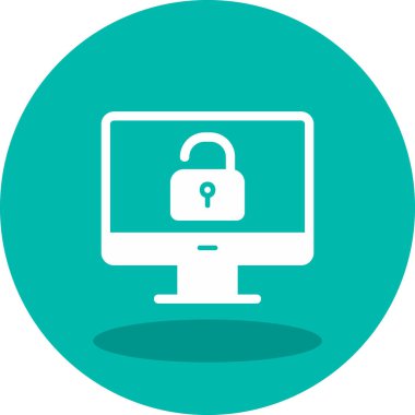 Güvenli olmayan bilgisayar vektör simgesi modern basit illüstrasyon