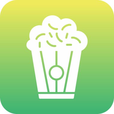 Patlamış mısır. Web simgesi basit illüstrasyon                                  