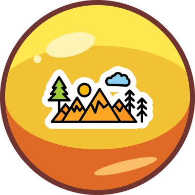 Bir dağ manzarasının vektör çizimi 