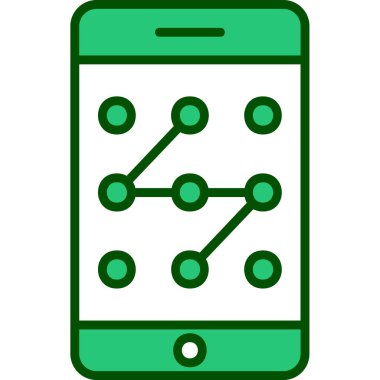 Mobil Desen Kilit simgesi, vektör illüstrasyonu