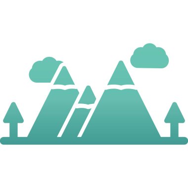 dağ tepesi ikonu vektör illüstrasyonu 